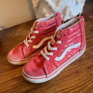 Hot Pink Sparkle High Top Vans Toddler size 10